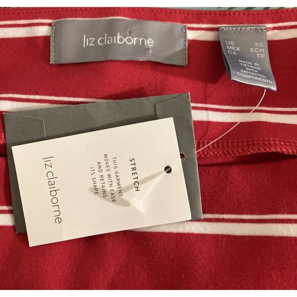 XS Liz Claiborne Women’s Top Red And White Buttons Long Sleeves NWT - Picture 5 of 7